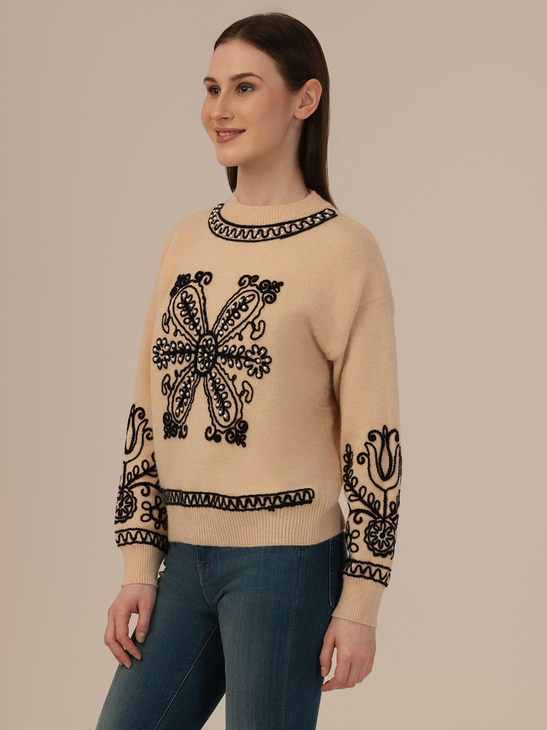 Women’s Woolen Sweater-Style Top – Soft & Warm