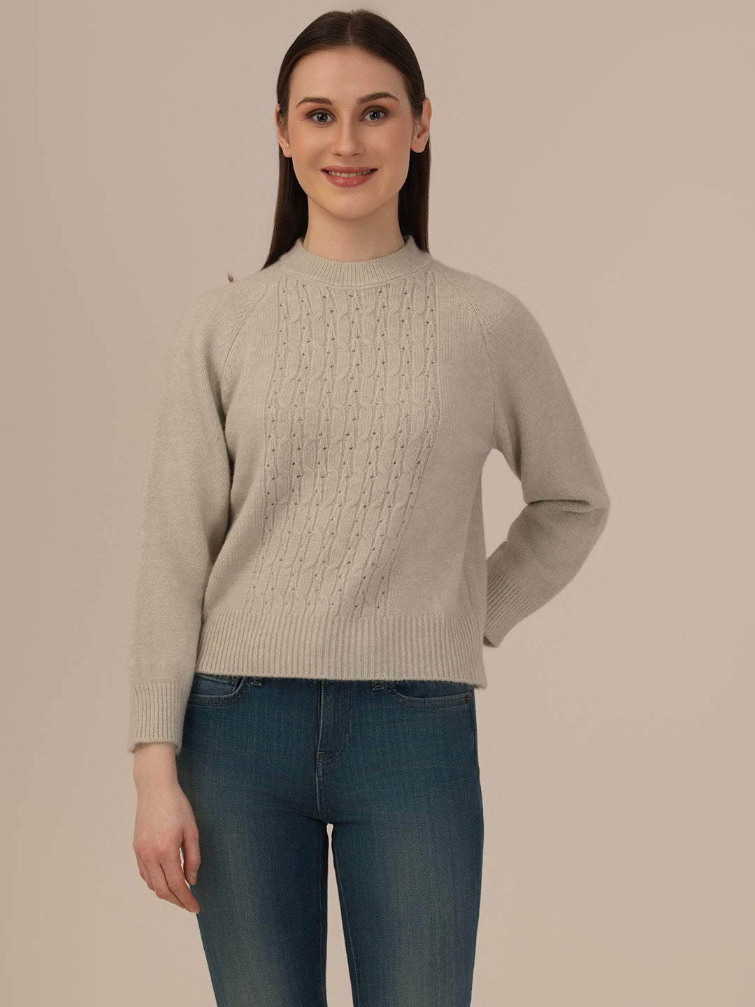 Albion Women’s Woollen Top – Cozy & Stylish Winter Wear_GRAY