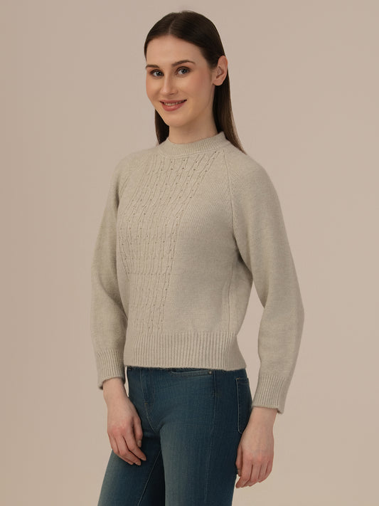 Albion Women’s Woollen Top – Cozy & Stylish Winter Wear_GRAY