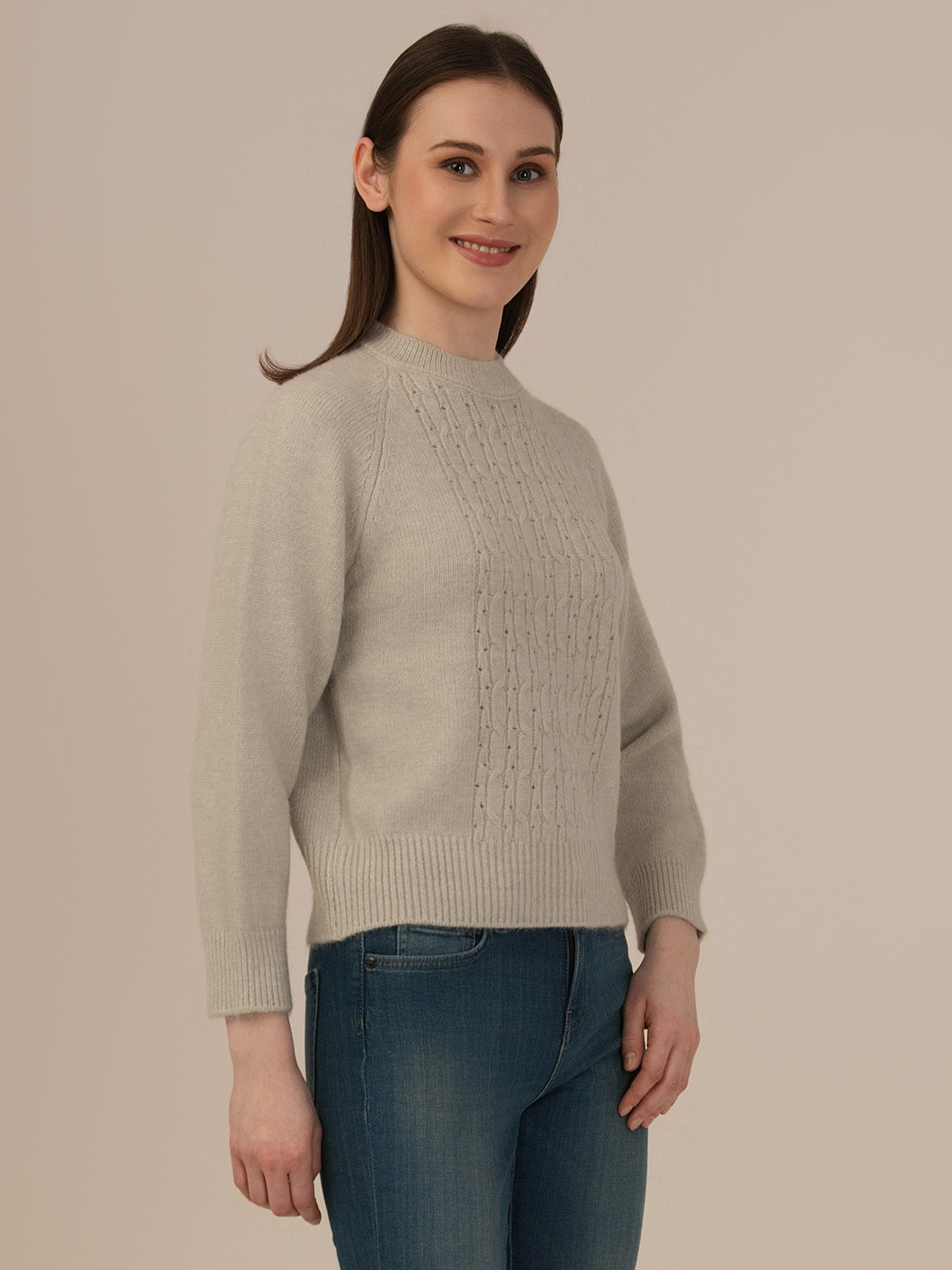 Albion Women’s Woollen Top – Cozy & Stylish Winter Wear_GRAY