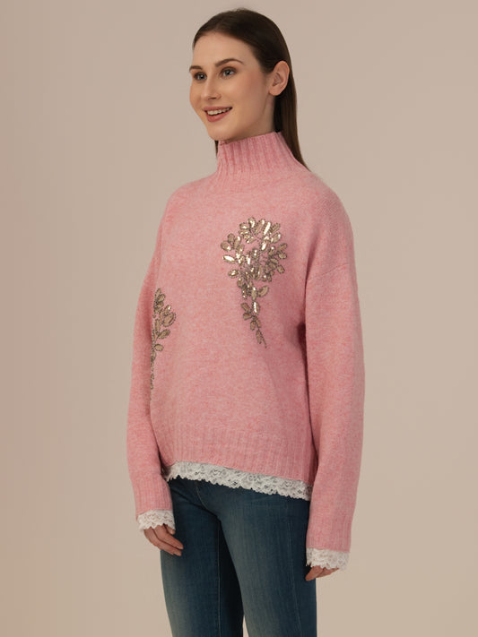 Albion Ladies Woollen Pullover – Perfect Winter Comfort_muted pinkish brown