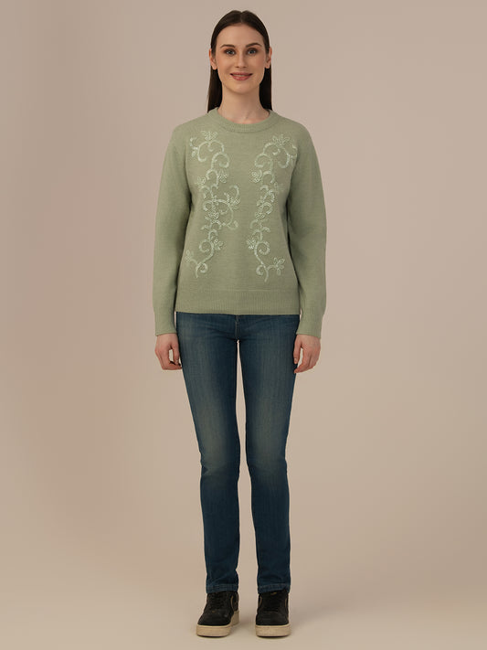 Women’s Premium Woolen Sweater – Soft & Warm Albion Collection_GREEN