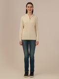 Women’s Woolen Knit Top – Elegant & Ultra-Soft Albion Wear_CREAM