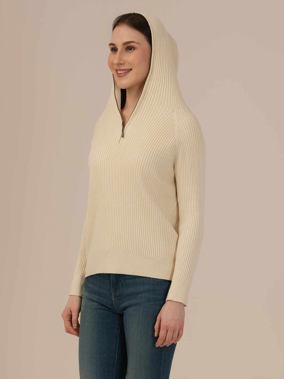 Women’s Woolen Knit Top – Elegant & Ultra-Soft Albion Wear_CREAM
