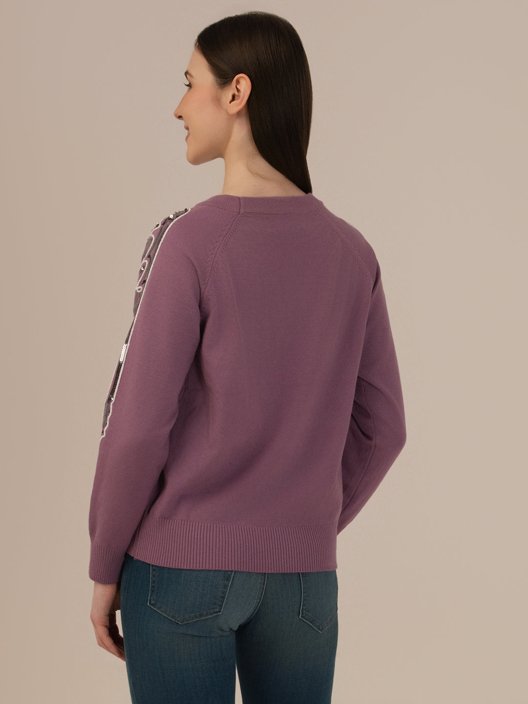 Albion Ladies Woolen Sweater– Perfect Winter Comfort_PURPLE