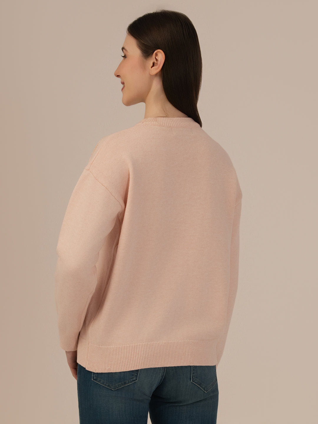 Women’s Premium Woollen Sweater – Soft & Warm Albion Collection_PEACH