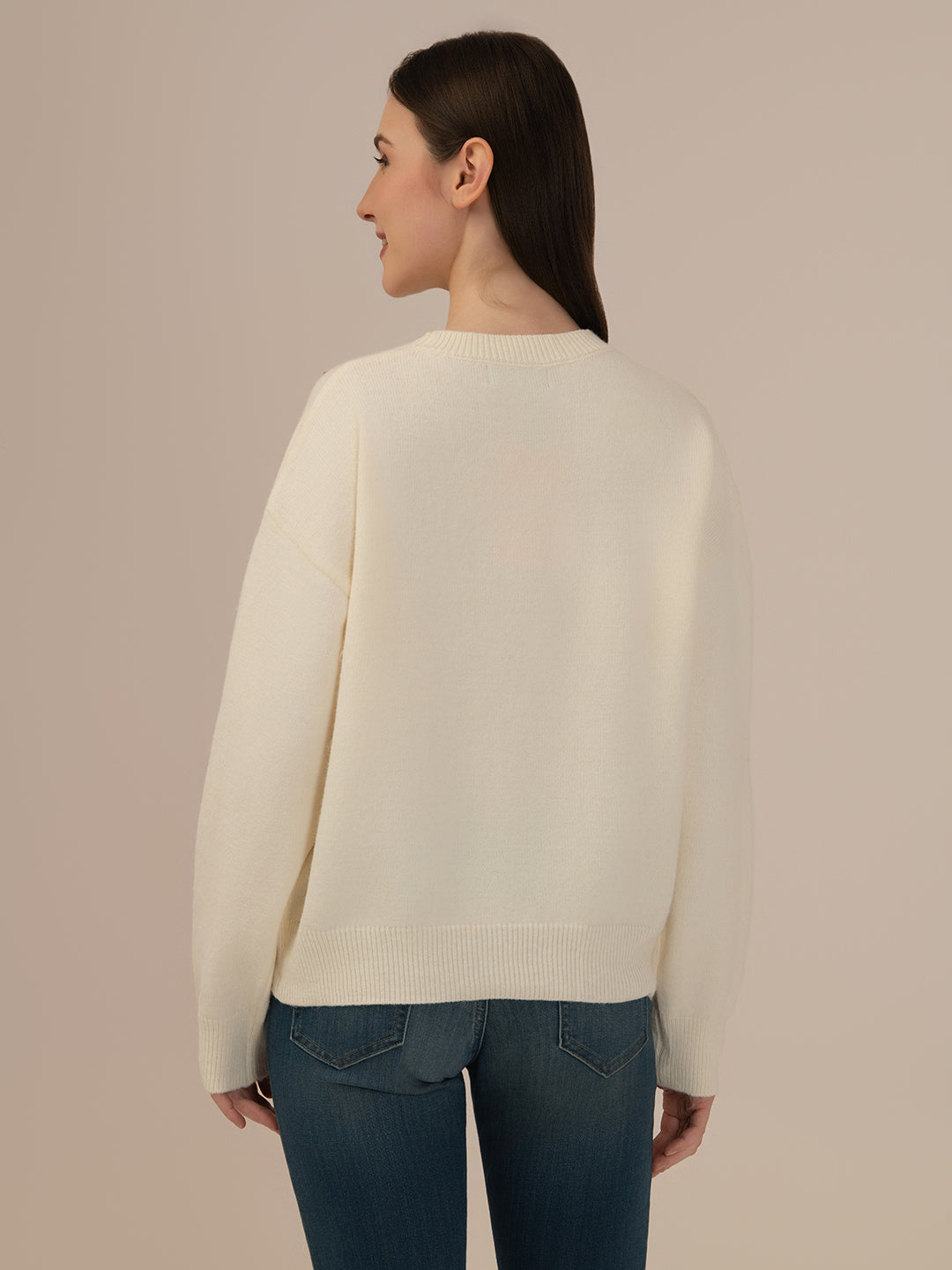 Ladies Winter Sweatshirt – Comfortable Winter Wear, Cream