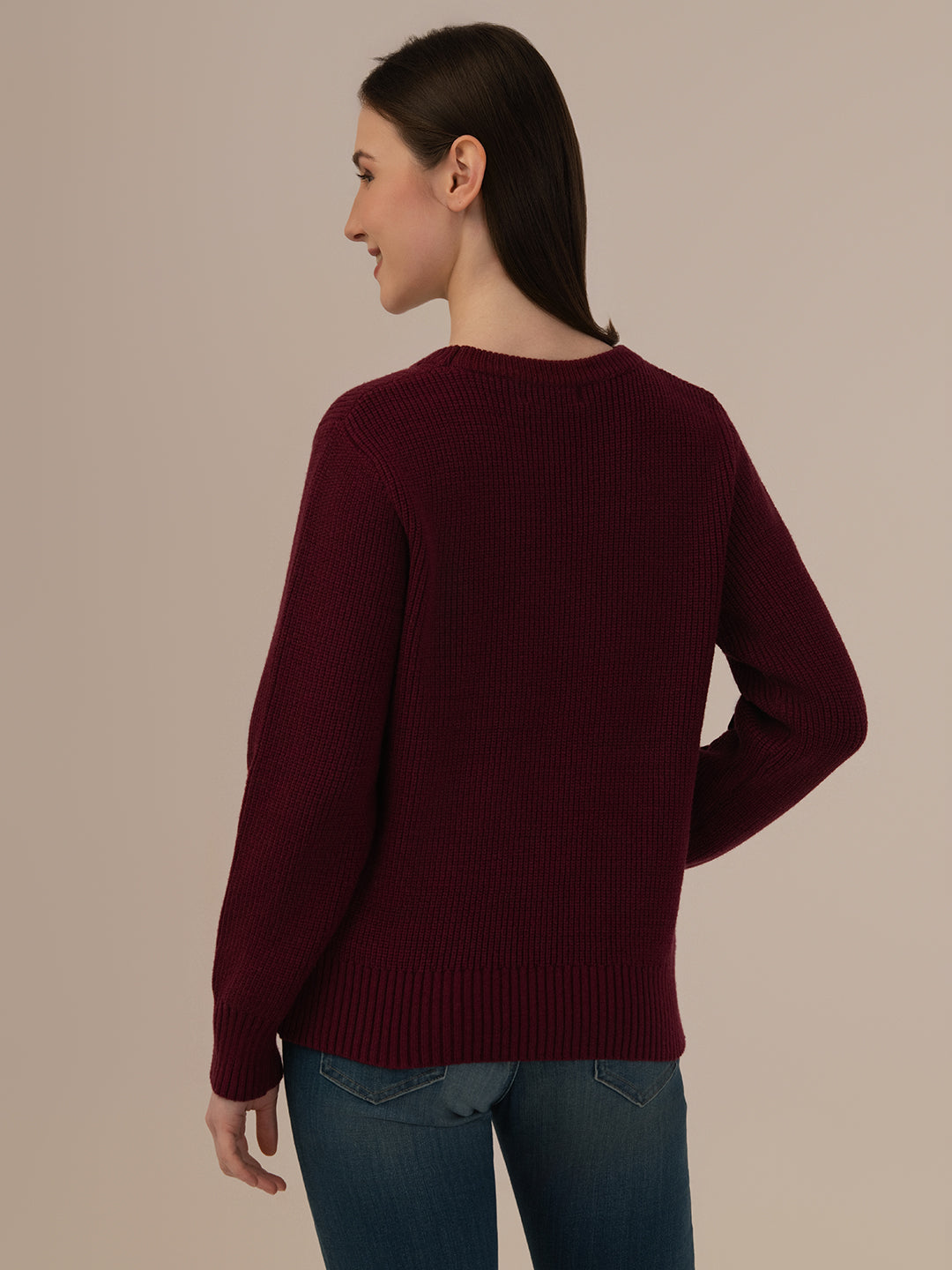 Ladies Winter Sweater – Comfortable Winter Wear, Wine
