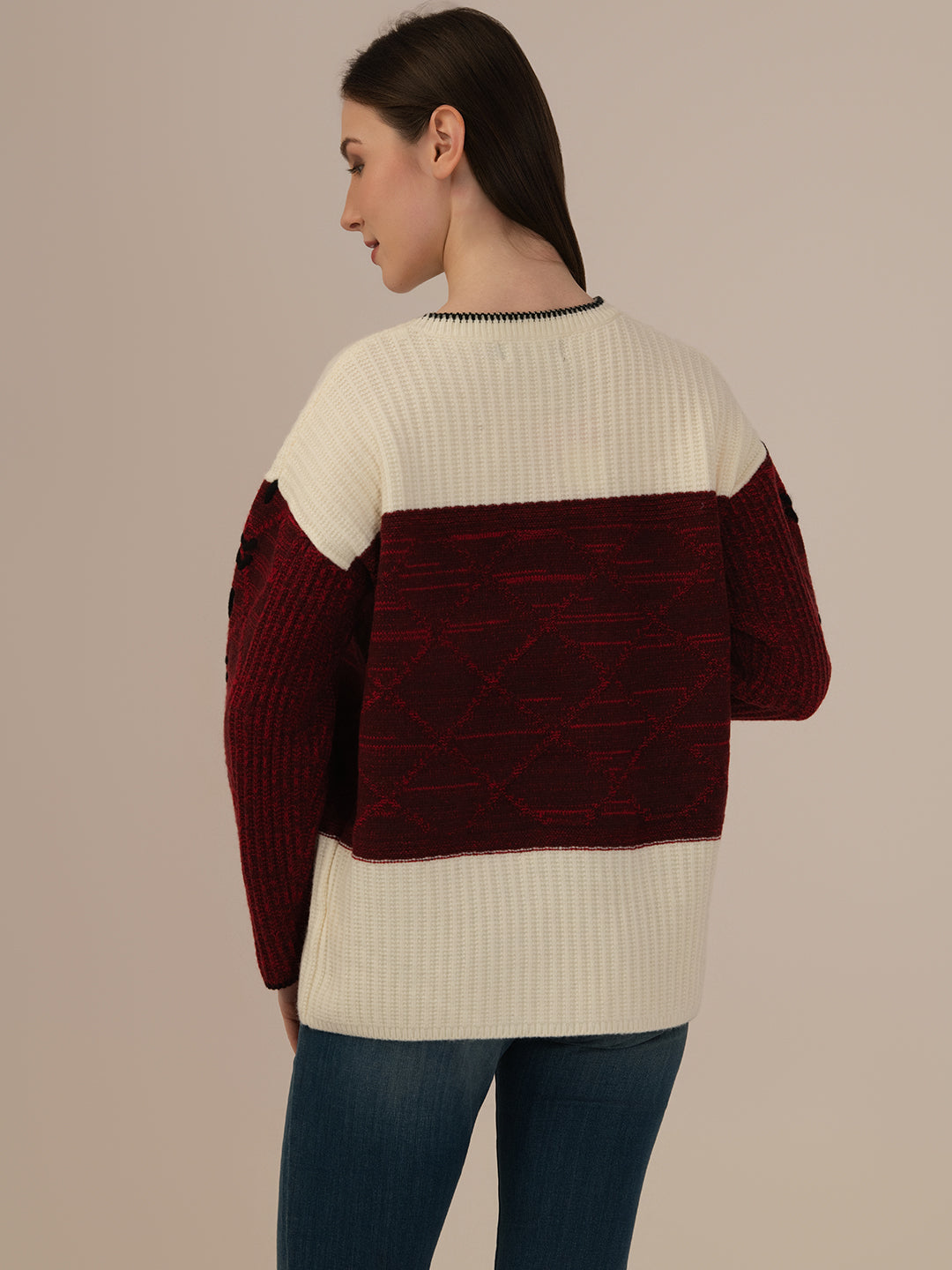 Albion Women’s Premium Woollen Sweater – Soft & Warm Coffee Winter Wear