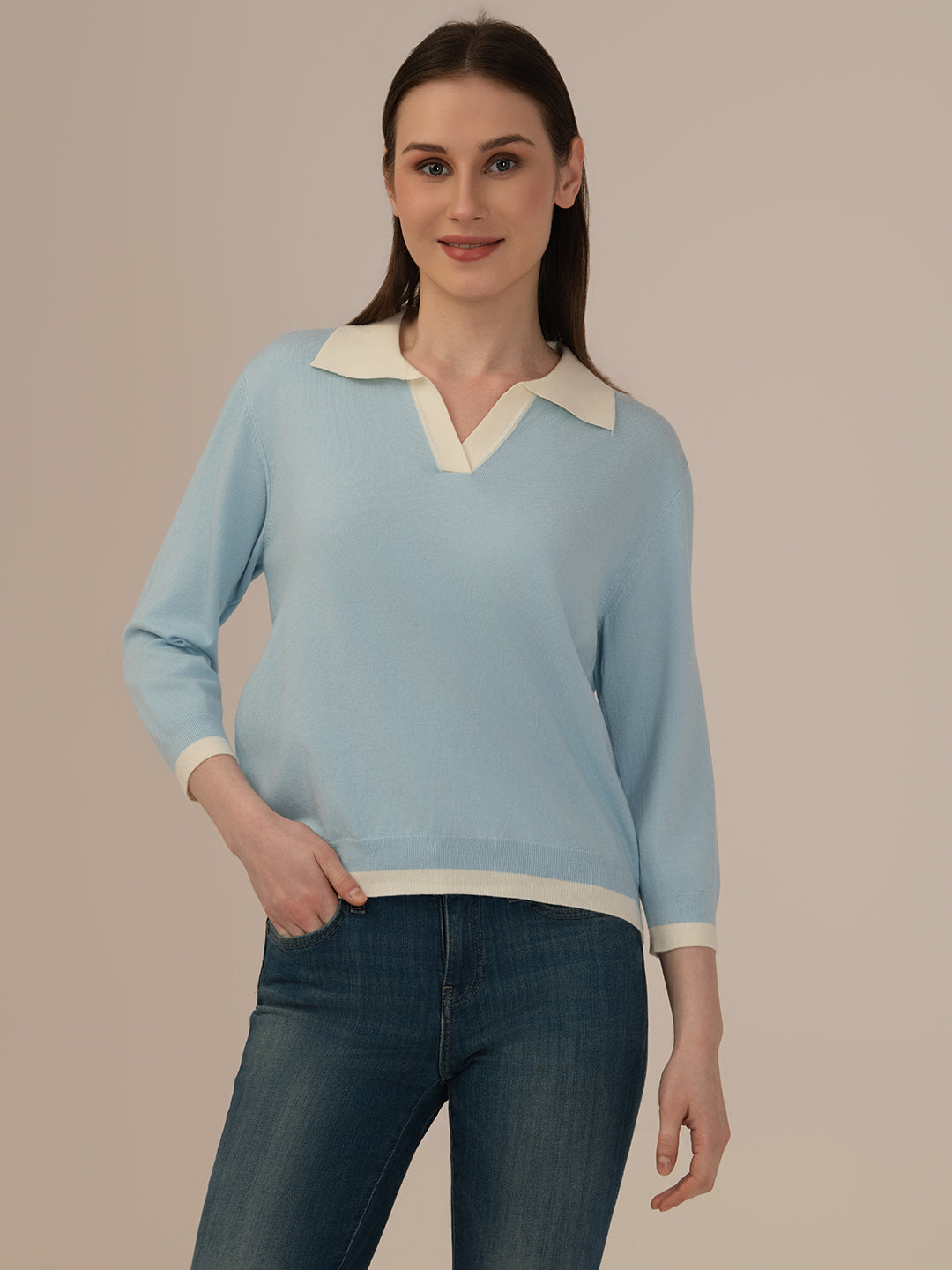 Ladies Winter Sweater – Comfortable Winter Wear, Sky