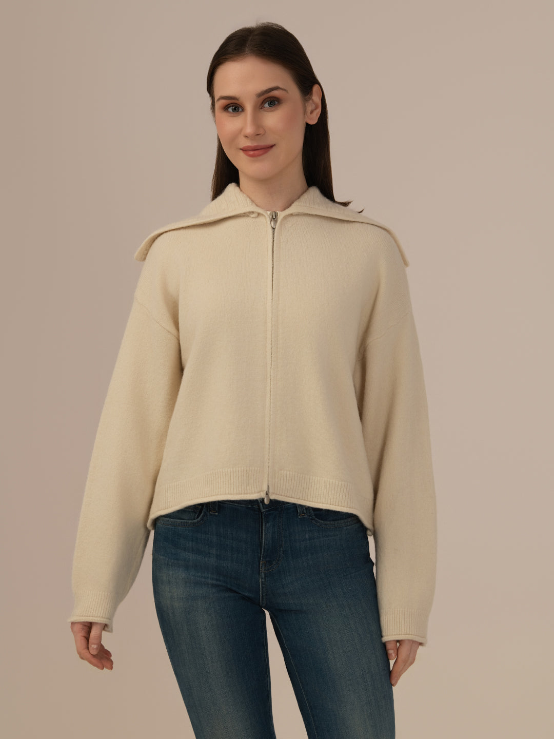 Albion Ladies Winter Top – Comfortable Pure Cream Winter Wear