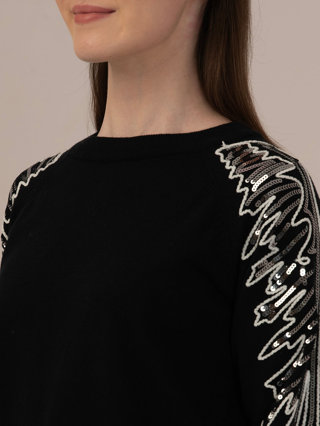Albion Ladies Woollen Sweater – Comfortable Black Winter Wear