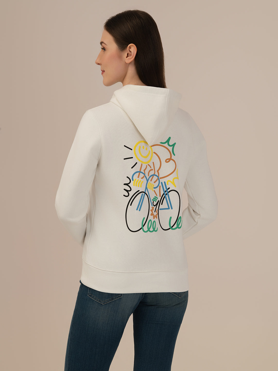 Albion Ladies White Winter Hoodie Cozy & Warm Winter Wear