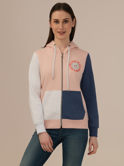 Albion Winter woolen Hoodie For Women Peach