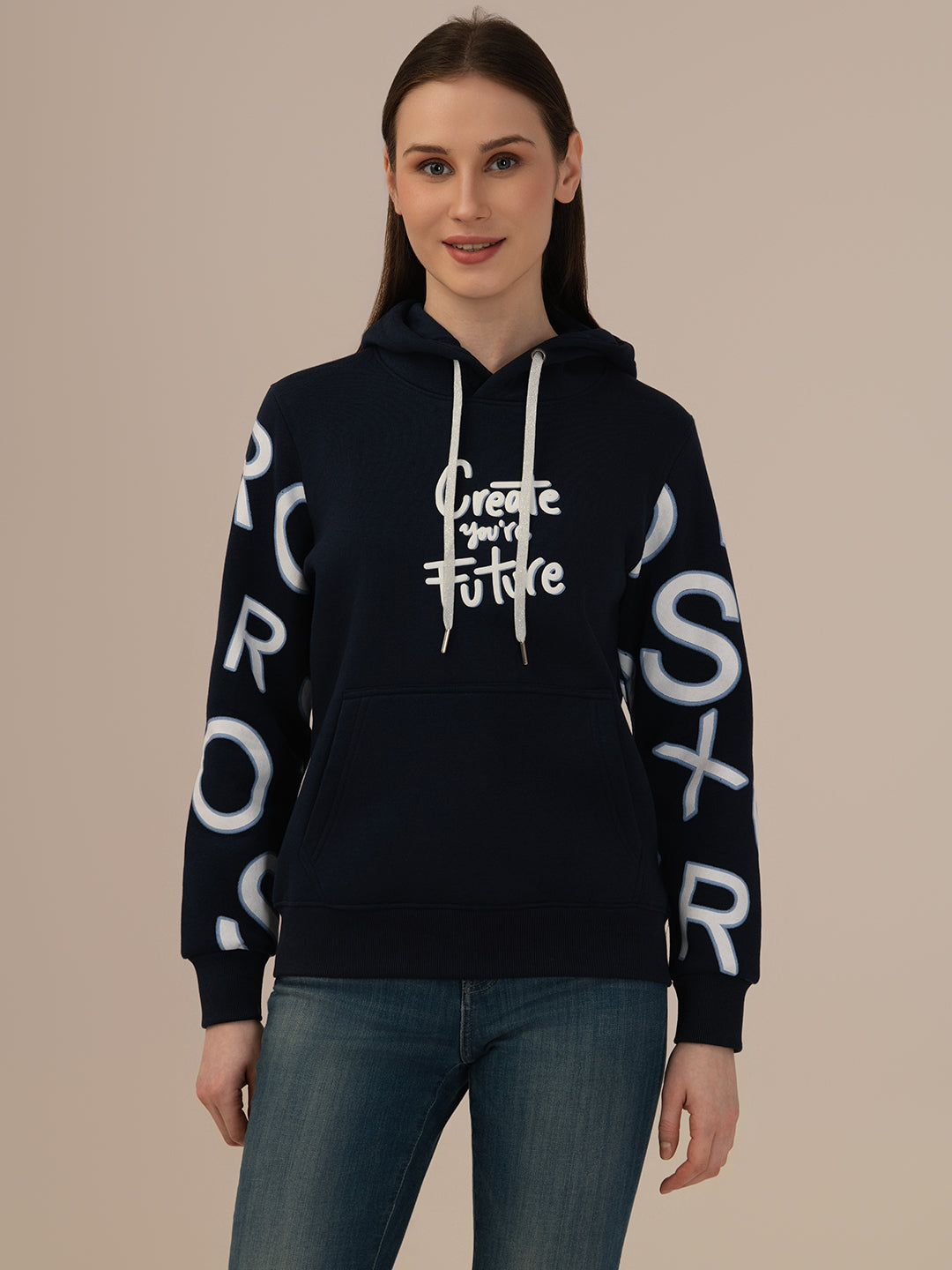 Albion Winter Stylish Warm Women Hoodia Navy