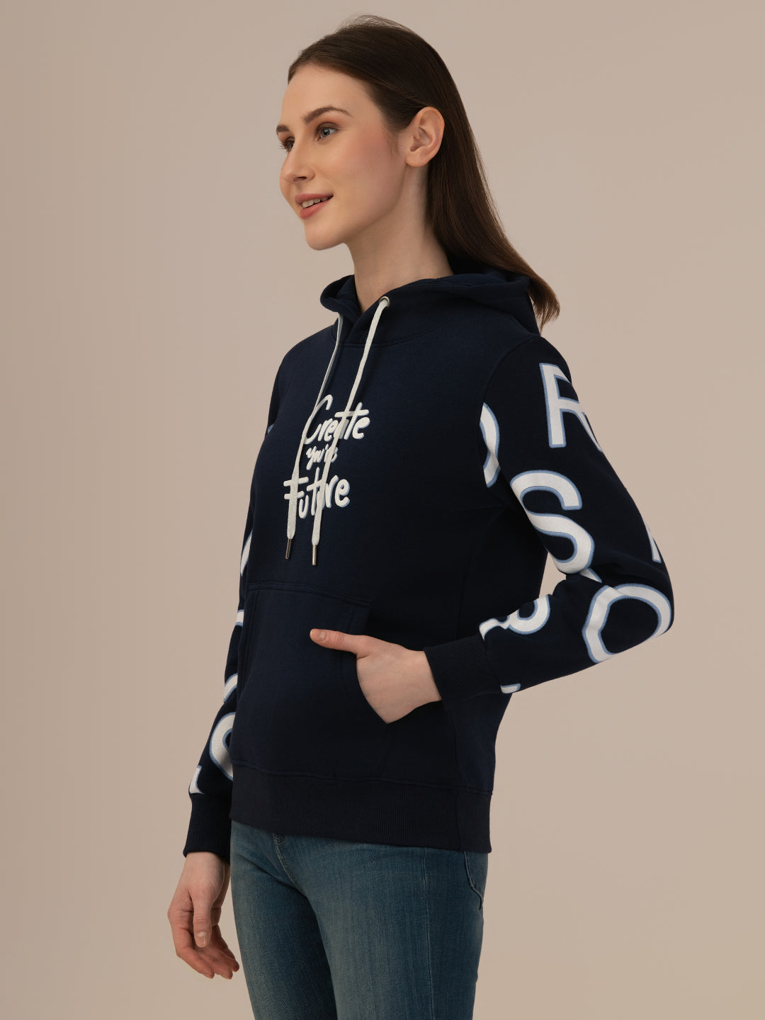 Albion Winter Stylish Warm Women Hoodia Navy