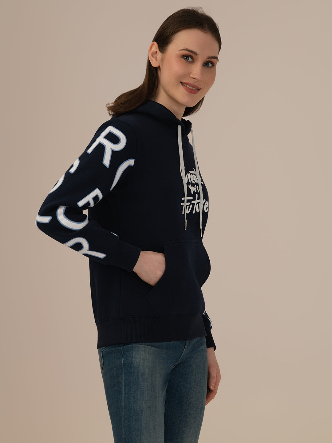Albion Winter Stylish Warm Women Hoodia Navy