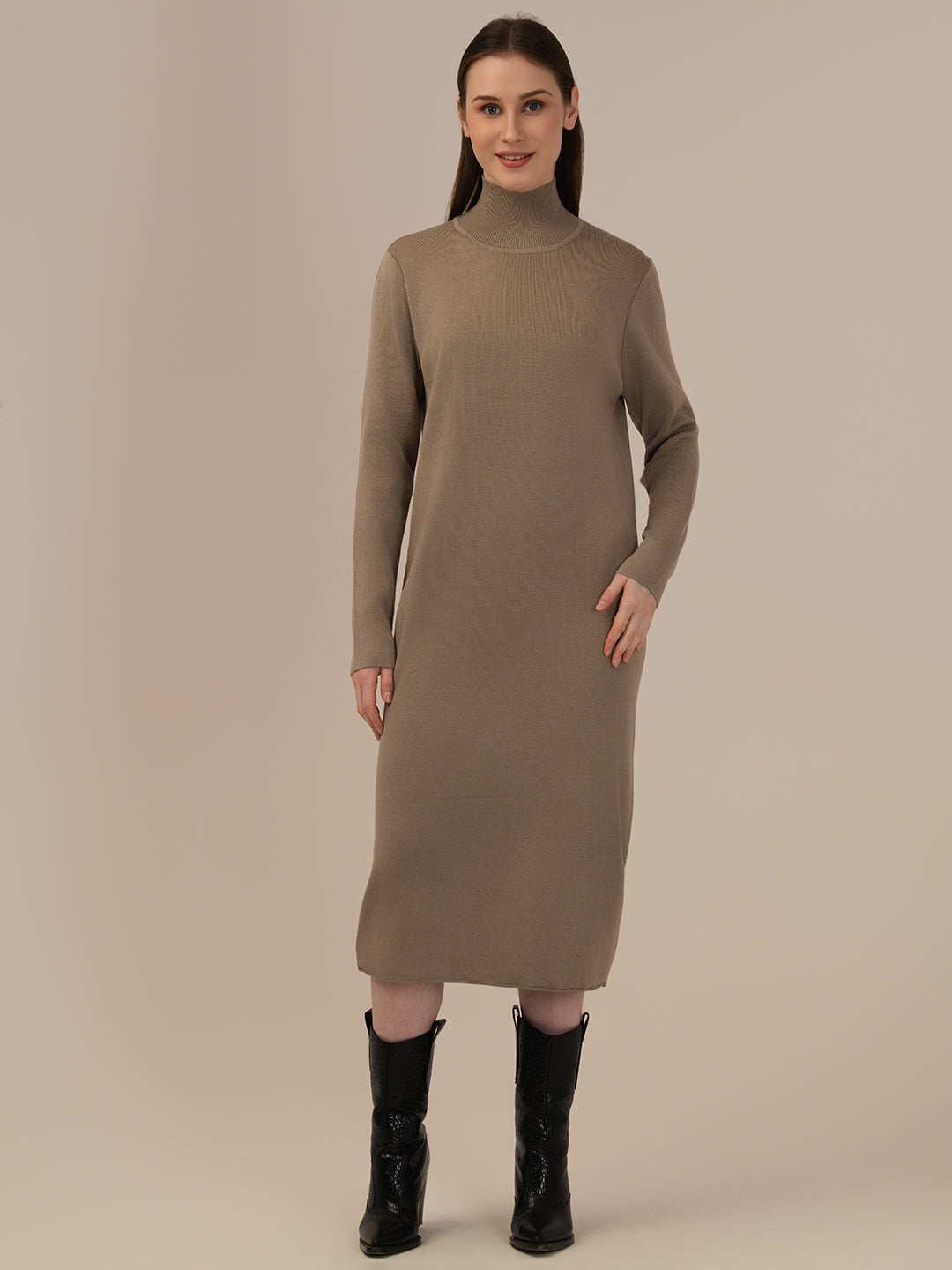 Albion Women Premium Stylish Winter warm Winter Dress_kHAKI