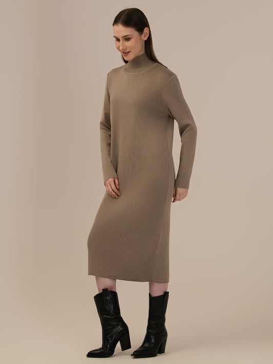 Albion Women Premium Stylish Winter warm Winter Dress_kHAKI
