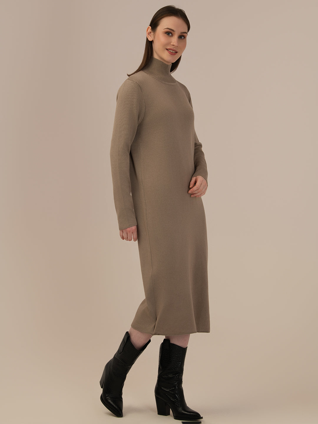 Albion Women Premium Stylish Winter warm Winter Dress_kHAKI