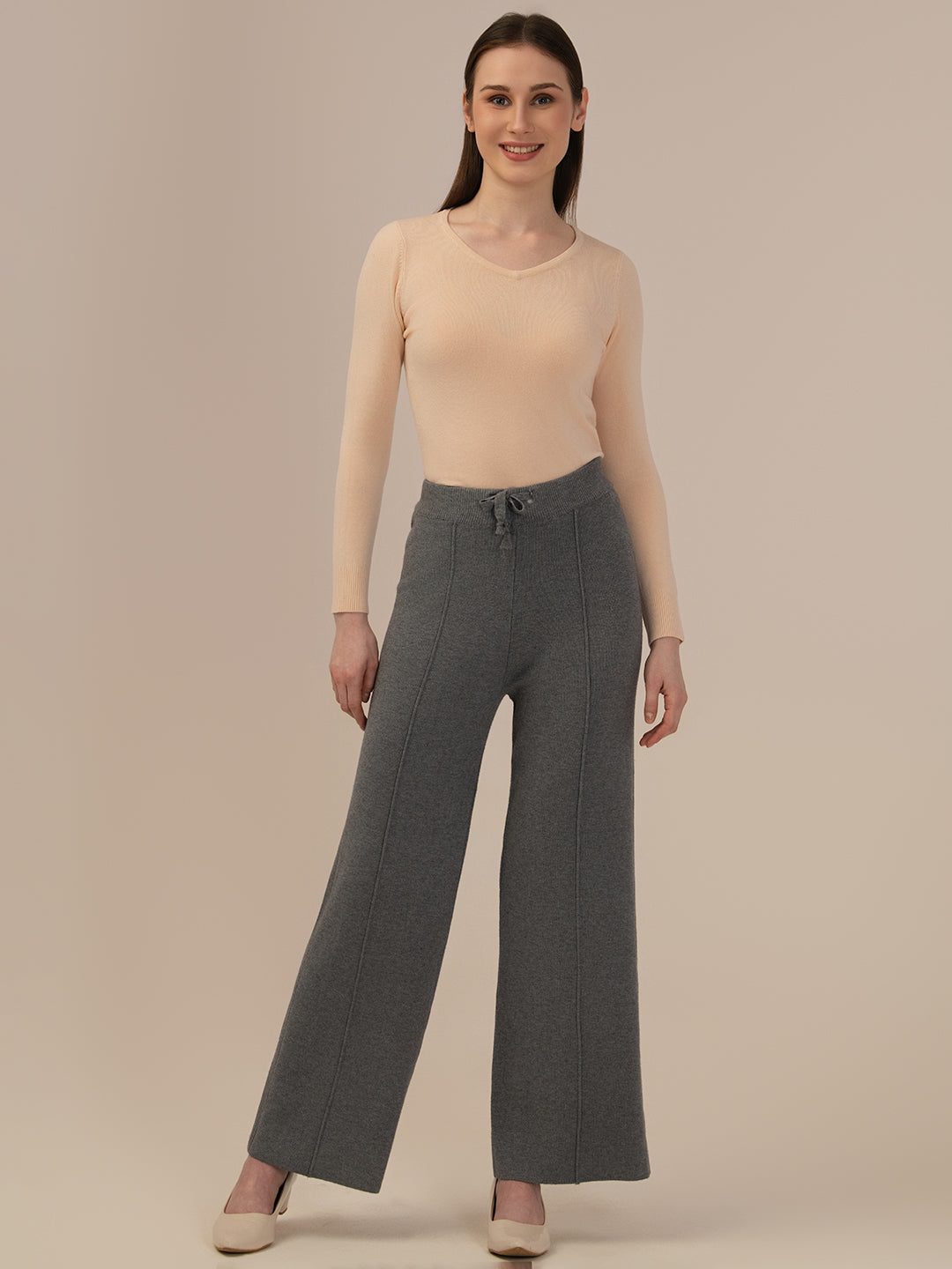 Winter Woolen Slim-Fit Top & Stylish Harem Pants Set for Girls