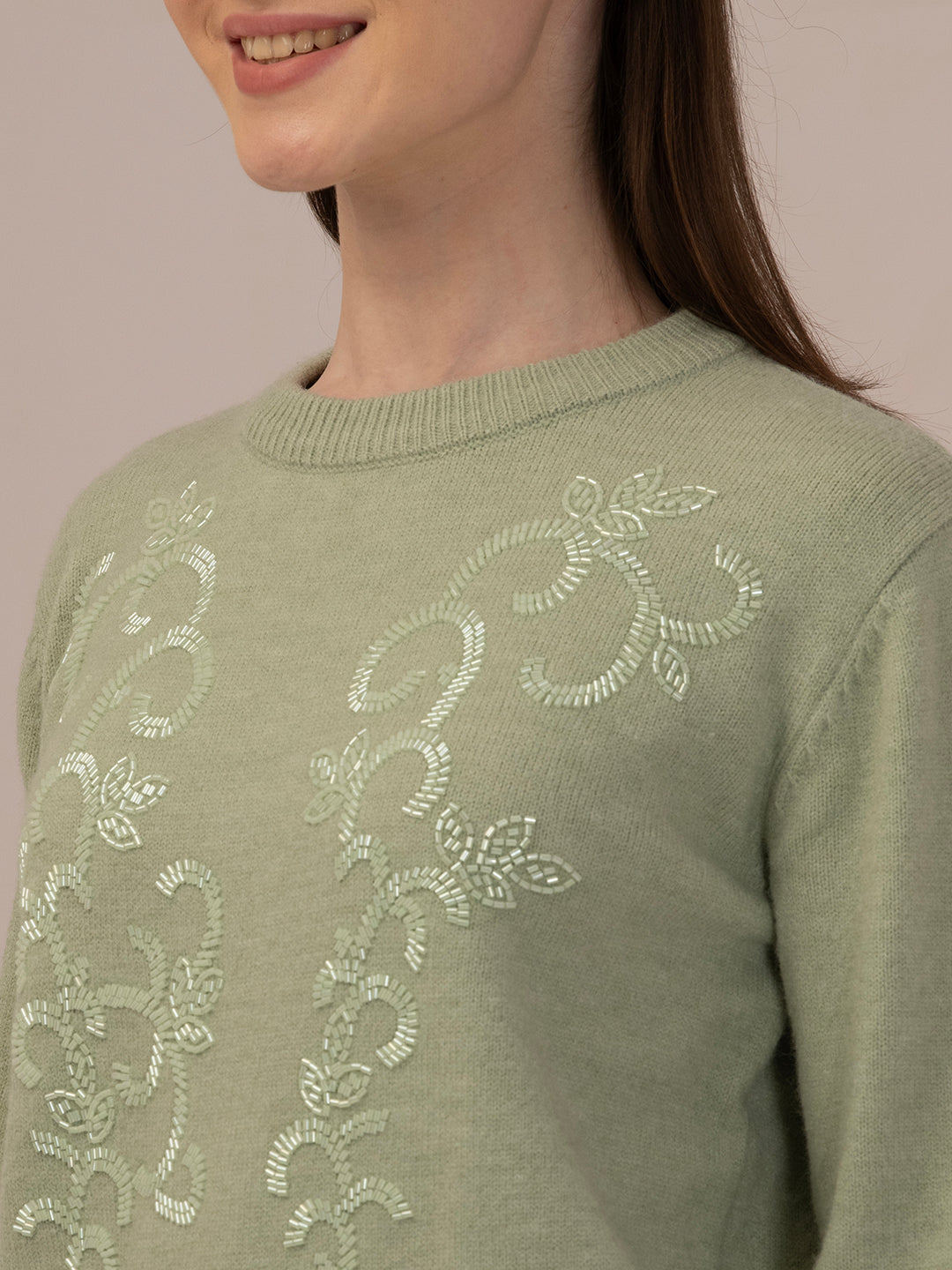 Women’s Premium Woolen Sweater – Soft & Warm Albion Collection_GREEN