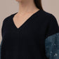 ALBION Stylish Women Woolen Top Warm Fabric with Modern Design-BLACK