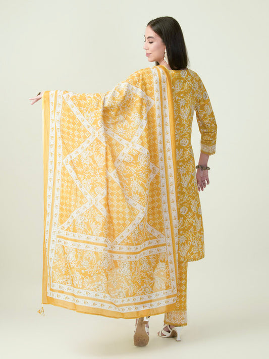 Albion Premium Ladies Prettyone Ethnic Gold Kurti Set