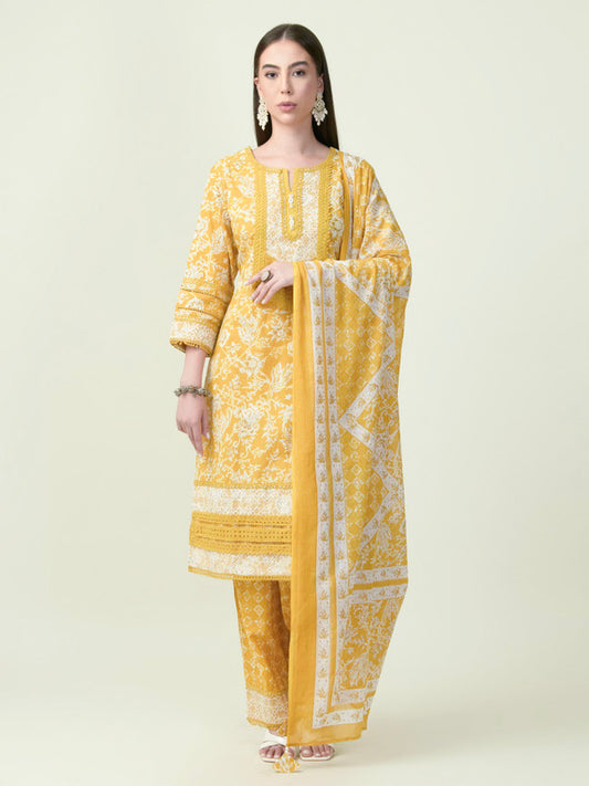 Albion Premium Ladies Prettyone Ethnic Gold Kurti Set