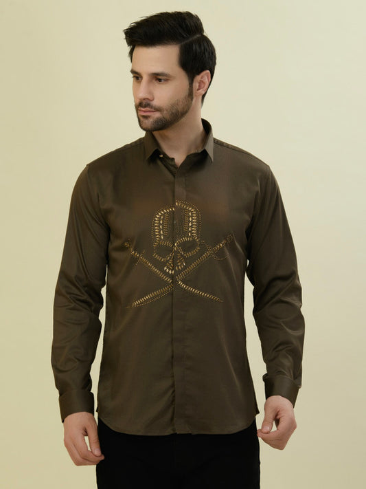 Albion Premium Men Khaki Shirt Fs
