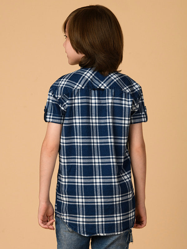 Albion Premium Boys Blue Checks Shirt