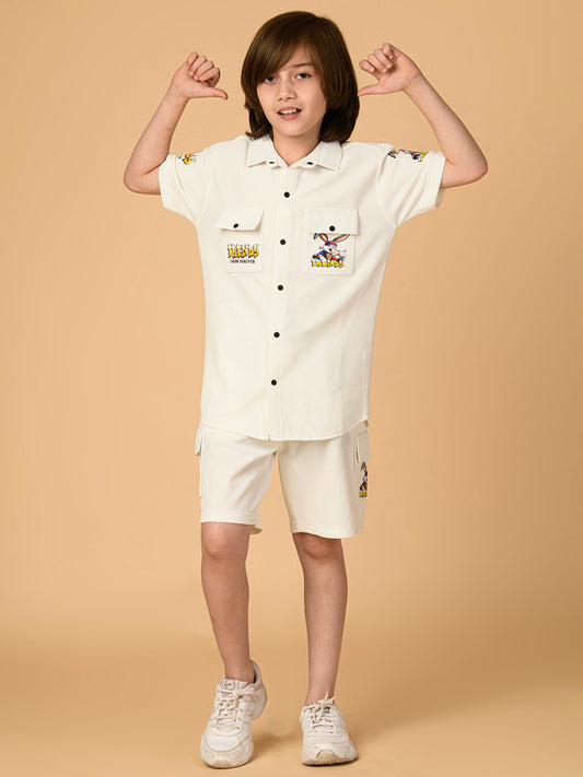 Albion Premium Boys White Co-ord set