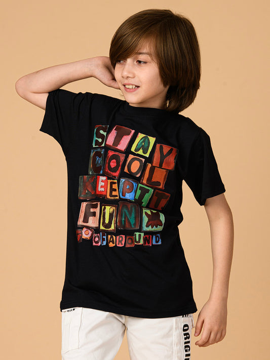 Albion Premium Boys Black T-shirt