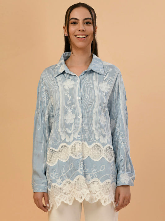 Albion Premium Ladies Blue Casual Top