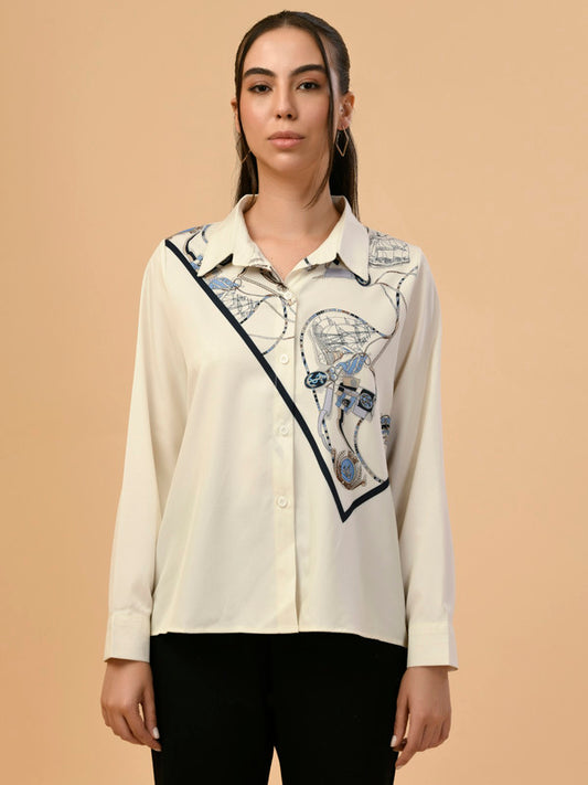 Albion Premium Ladies Cream Casual Top