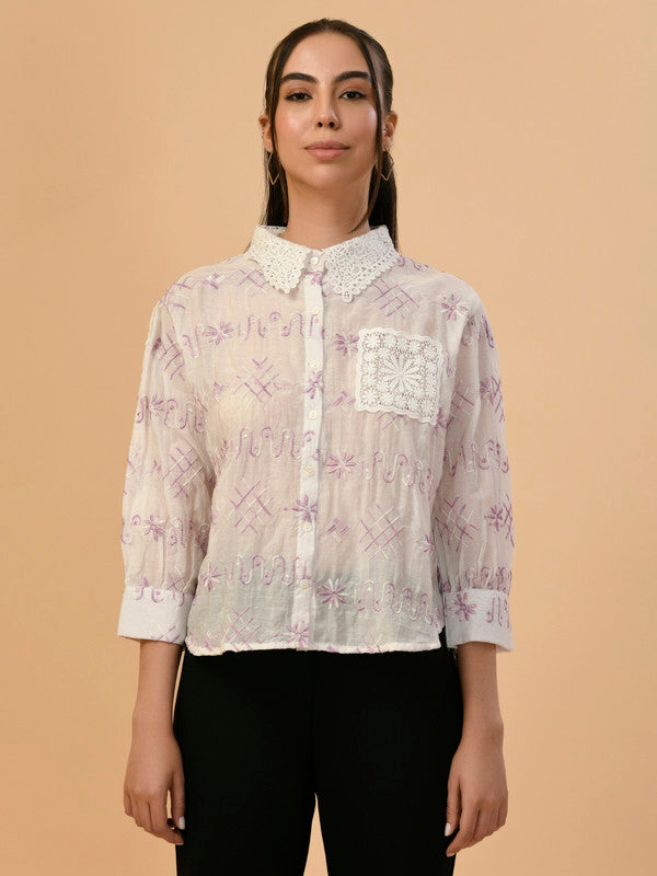 Albion Premium Ladies White Casual Top