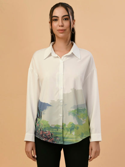 Albion Premium Ladies White Casual Shirt Stylish