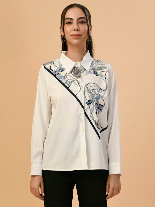 Albion Premium Ladies White Casual Top