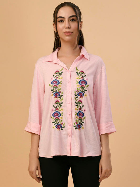 Albion Premium Ladies Pink Casual Shirt