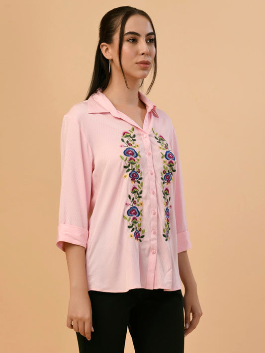 Albion Premium Ladies Pink Casual Shirt