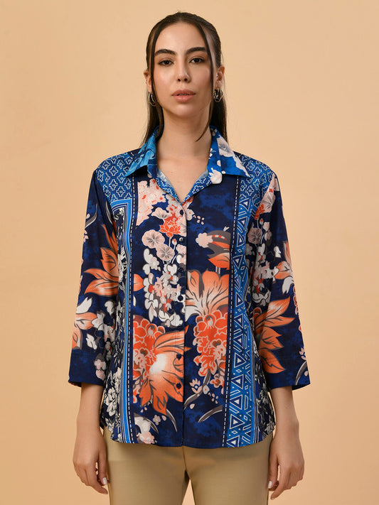 Albion Premium Ladies Blue Casual Shirt