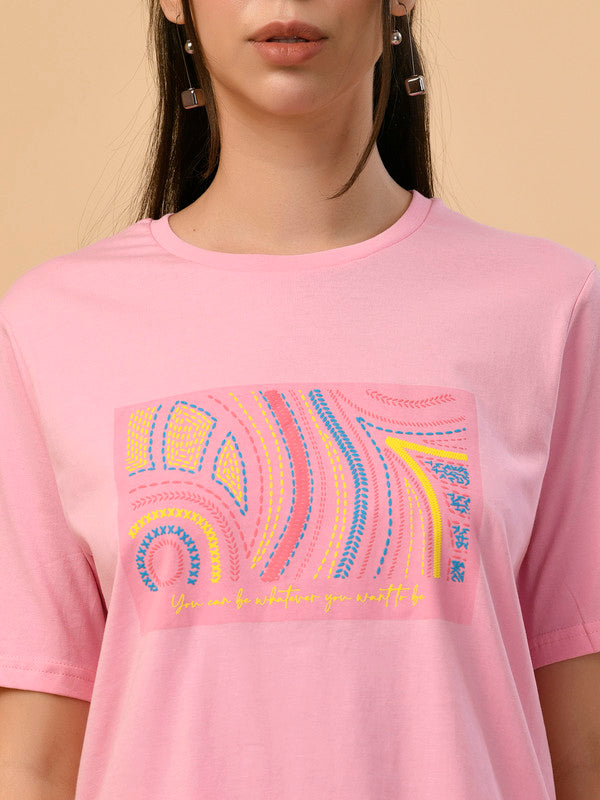 Albion Premium Ladies Pink Regular T-Shirt