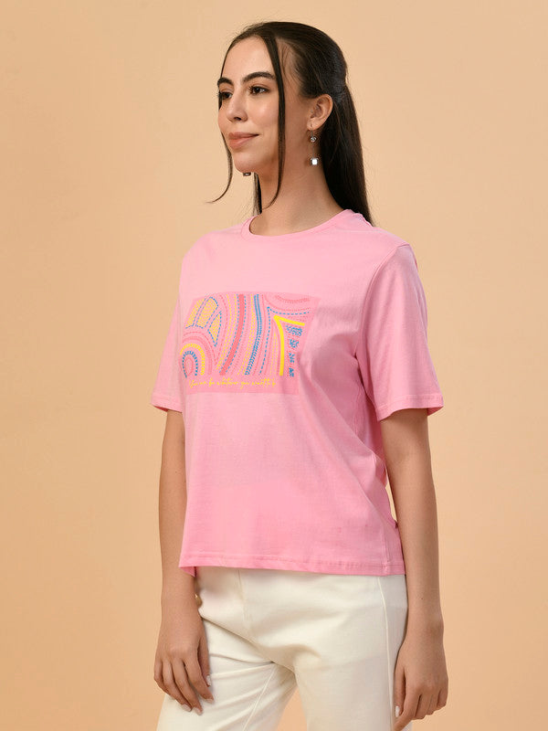 Albion Premium Ladies Pink Regular T-Shirt
