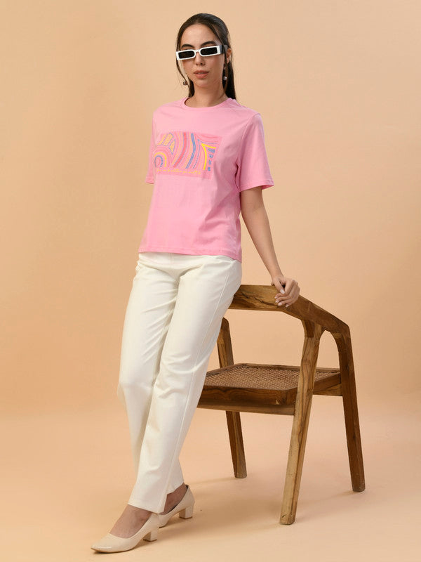 Albion Premium Ladies Pink Regular T-Shirt
