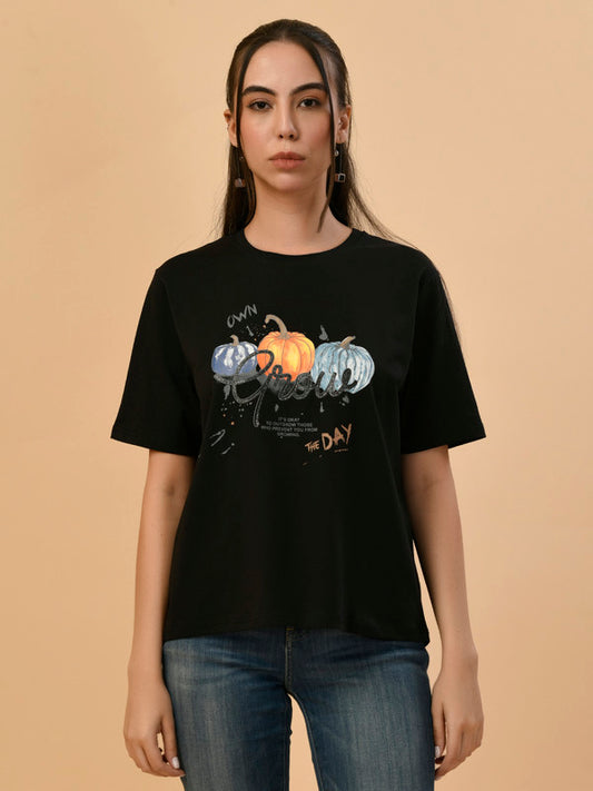 Albion Premium Ladies Black Regular T-Shirt