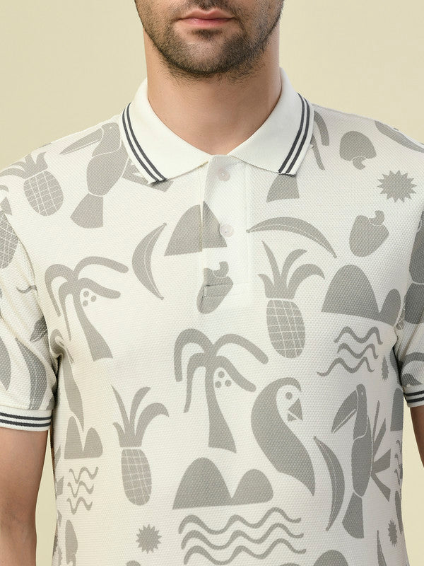 Albion Premium Cyan White Men T-Shirt