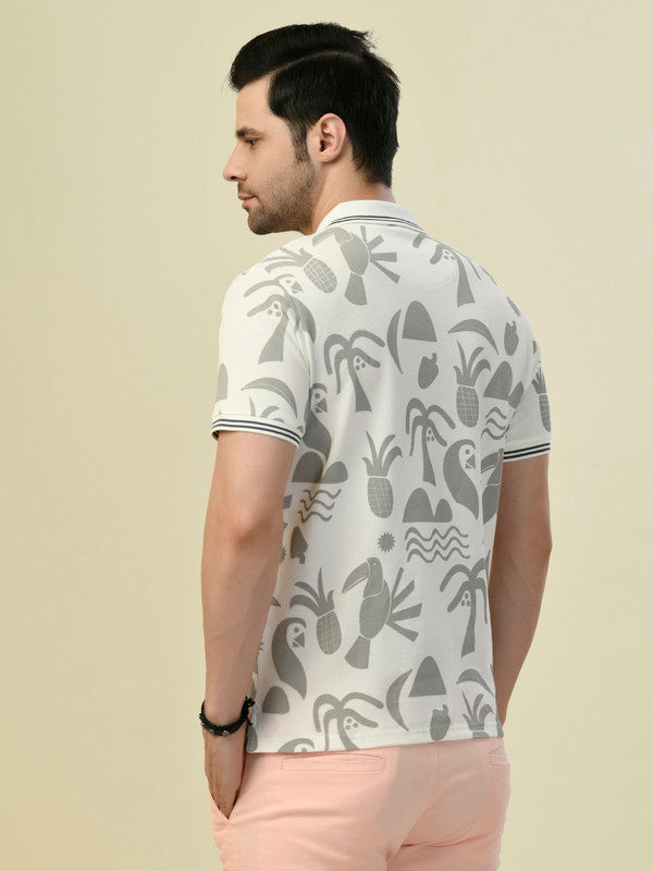 Albion Premium Cyan White Men T-Shirt