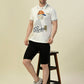 Albion Premium Cyan White Men T-Shirt