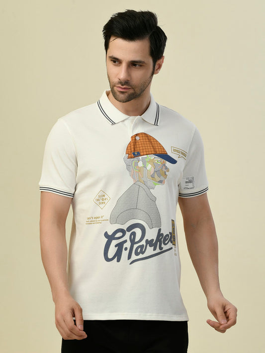 Albion Premium Cyan White Men T-Shirt