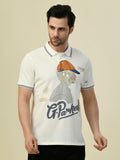 Albion Premium Cyan White Men T-Shirt